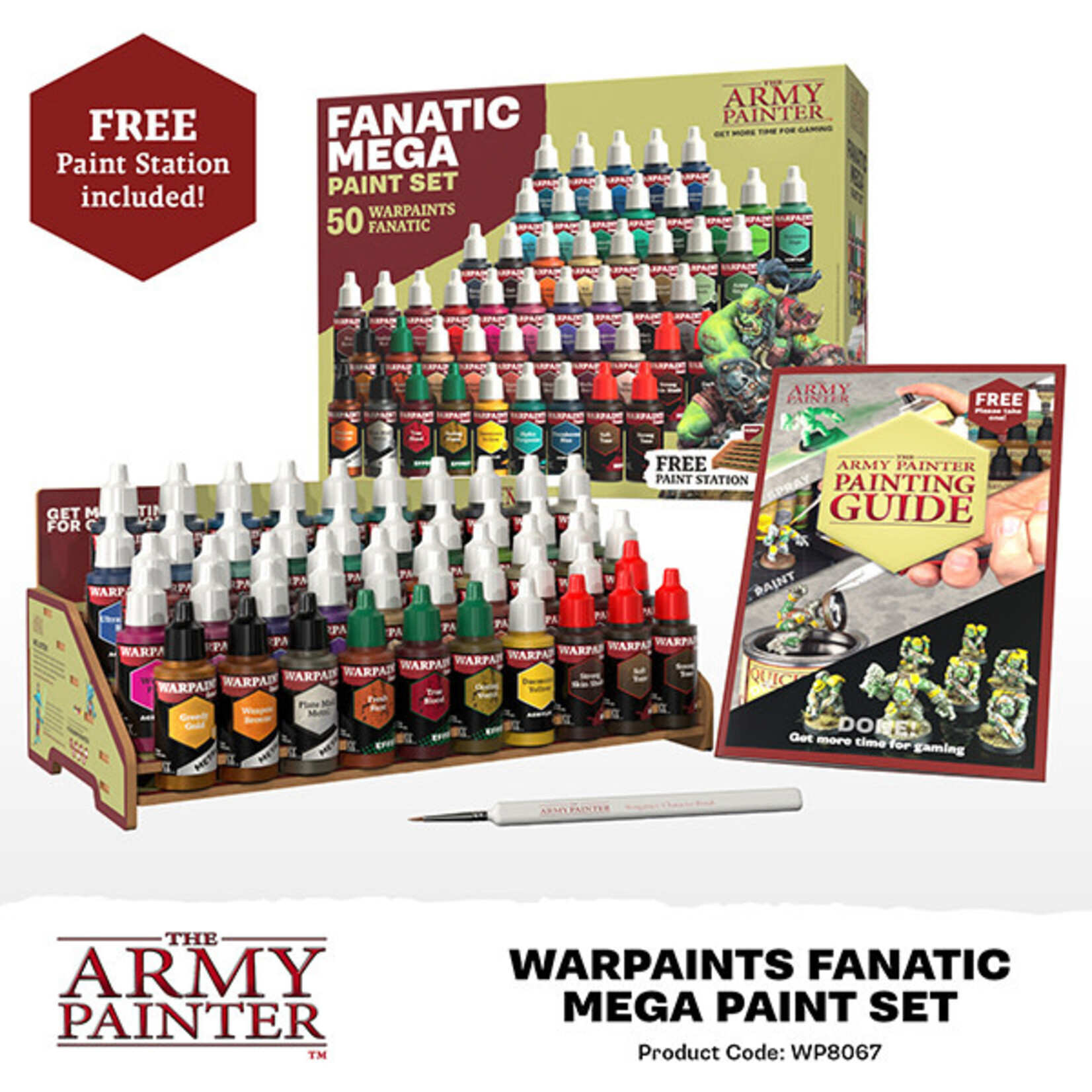 The Army Painter Warpaint: Fanatic Mega Paint Set (50 Colors + 1 Brush)