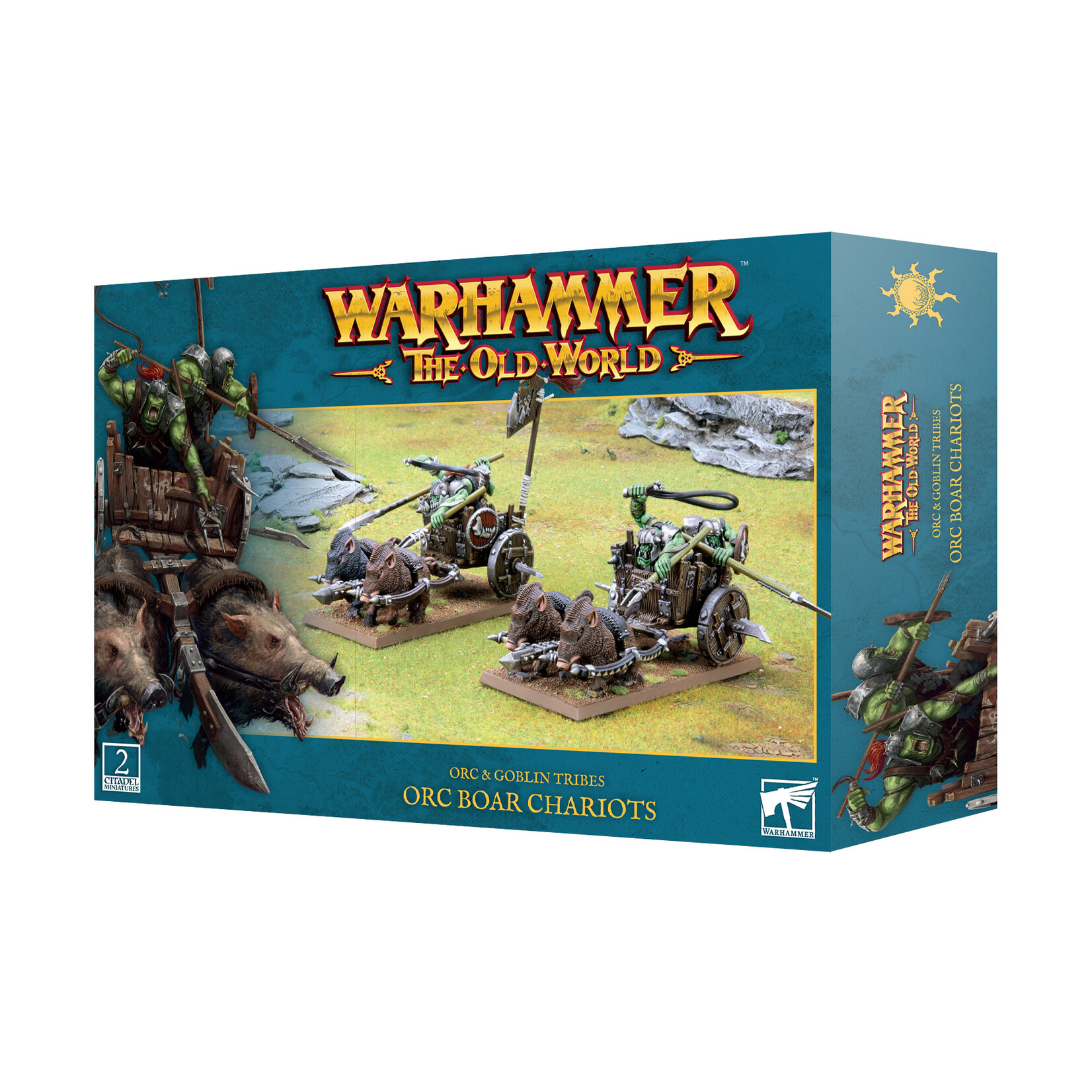 Games Workshop PRE-ORDER Releases 2024.05.04 - Old World - Orc & Goblin Tribes - Orc Boar Chariots