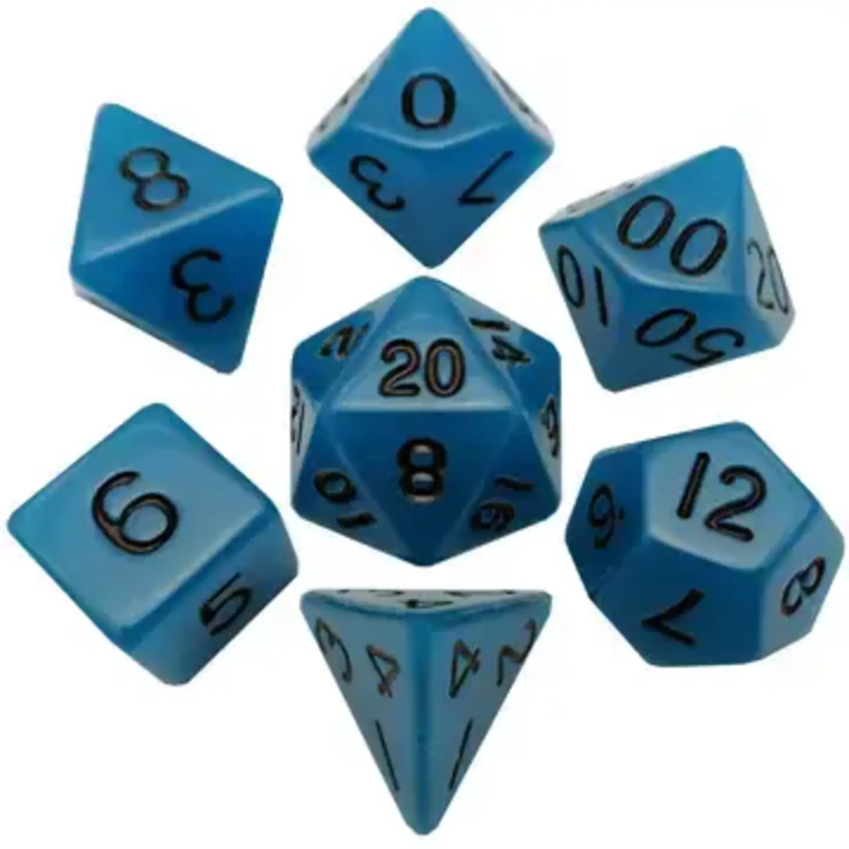 16mm  Polyhedral Glow in the dark Acrylic Dice -Blue