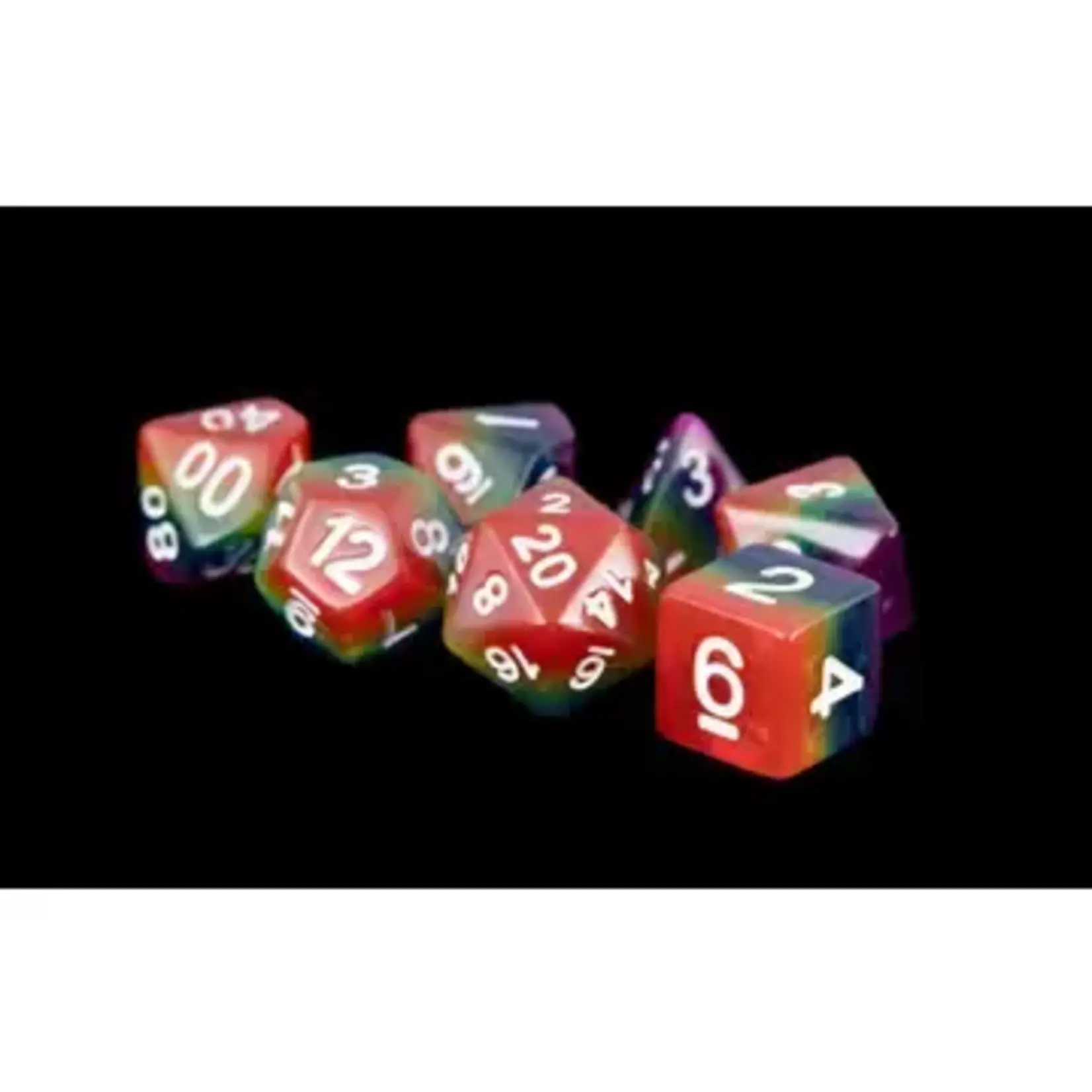 16mm Resin Polyhedral dice set- Rainbow
