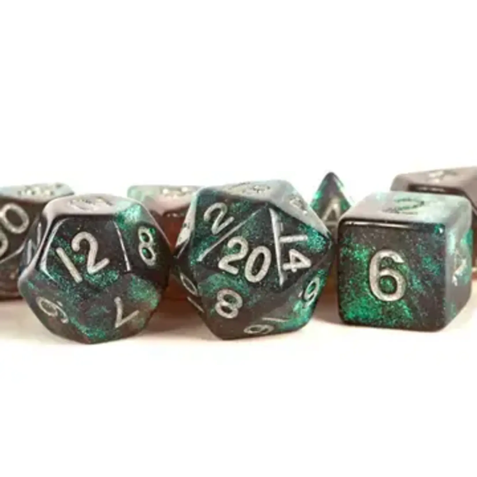 Stardust Acrylic Polyhedral Dice Set- Gray/ Silver