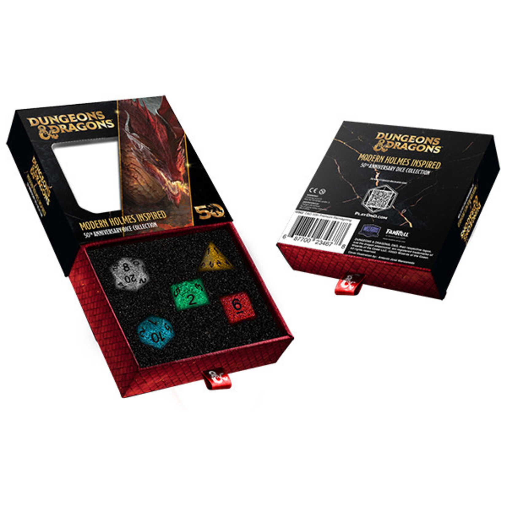 Metallic Dice Games D&D 50th Anniversary 5-Die Modern Inspired Set