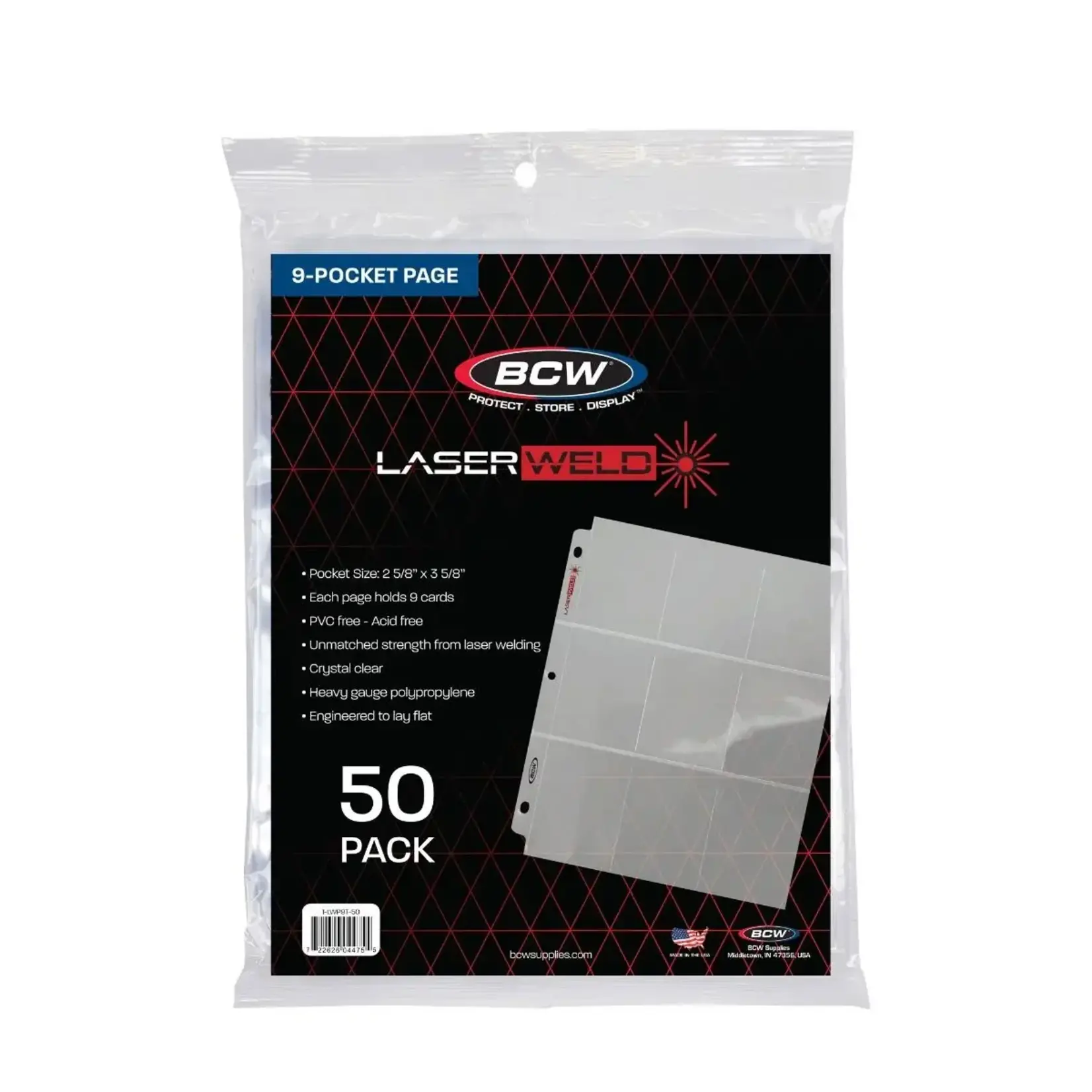 BCW Supplies 9-Pocket Pages BCW Laserweld (50 Ct)