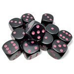 Chessex 16mm 12d6 Opaque: Black/Pink