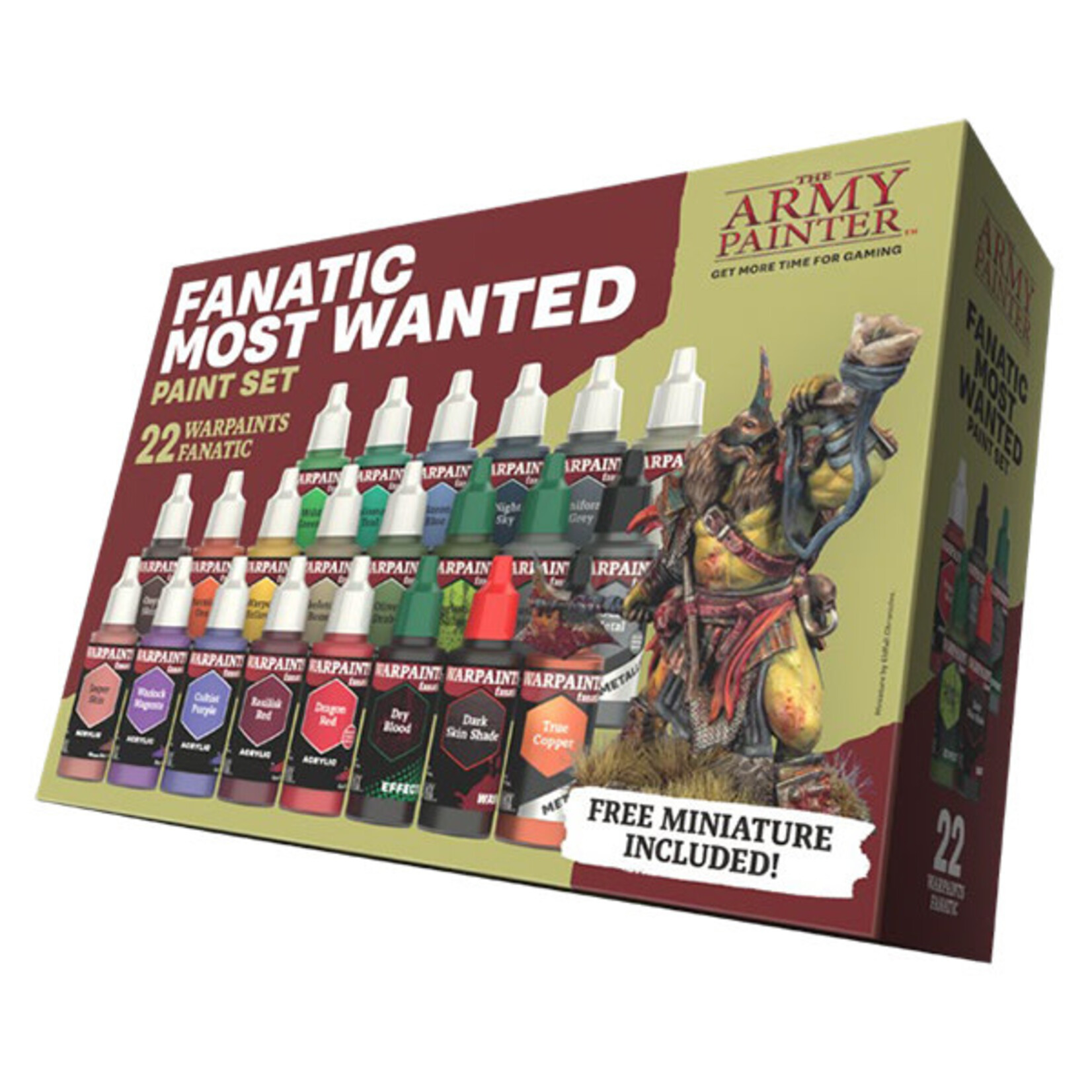 The Army Painter Warpaint: Fanatic Most Wanted Paint Set (22 colors + 1 miniature)