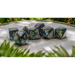 Chessex CHX 22415 Mega-Hedrals Scarab Jade / Gold Polyhedral 7-die Set