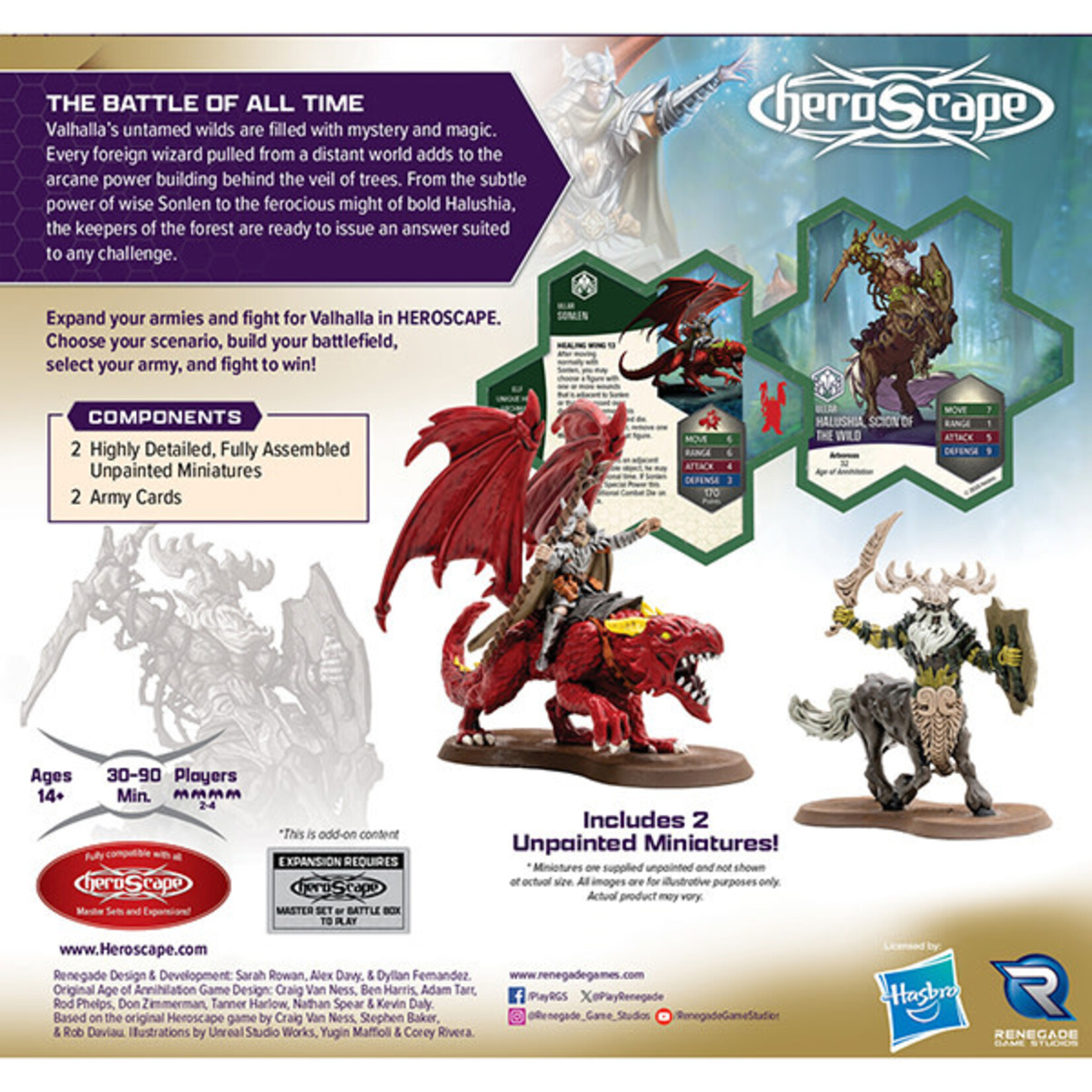 Renegade Game Studios Heroscape: Army Expansion - Rising Tide: Sonlen and Halushia, Scion of the Wild