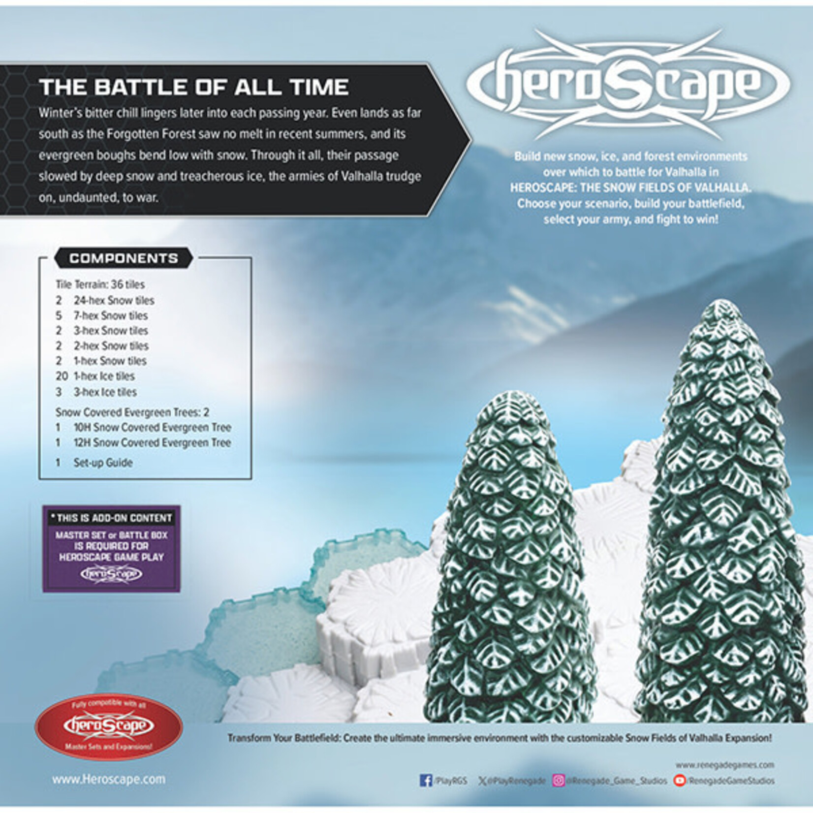 Renegade Game Studios Heroscape: Terrain Expansion - The Snow Fields of Valhalla