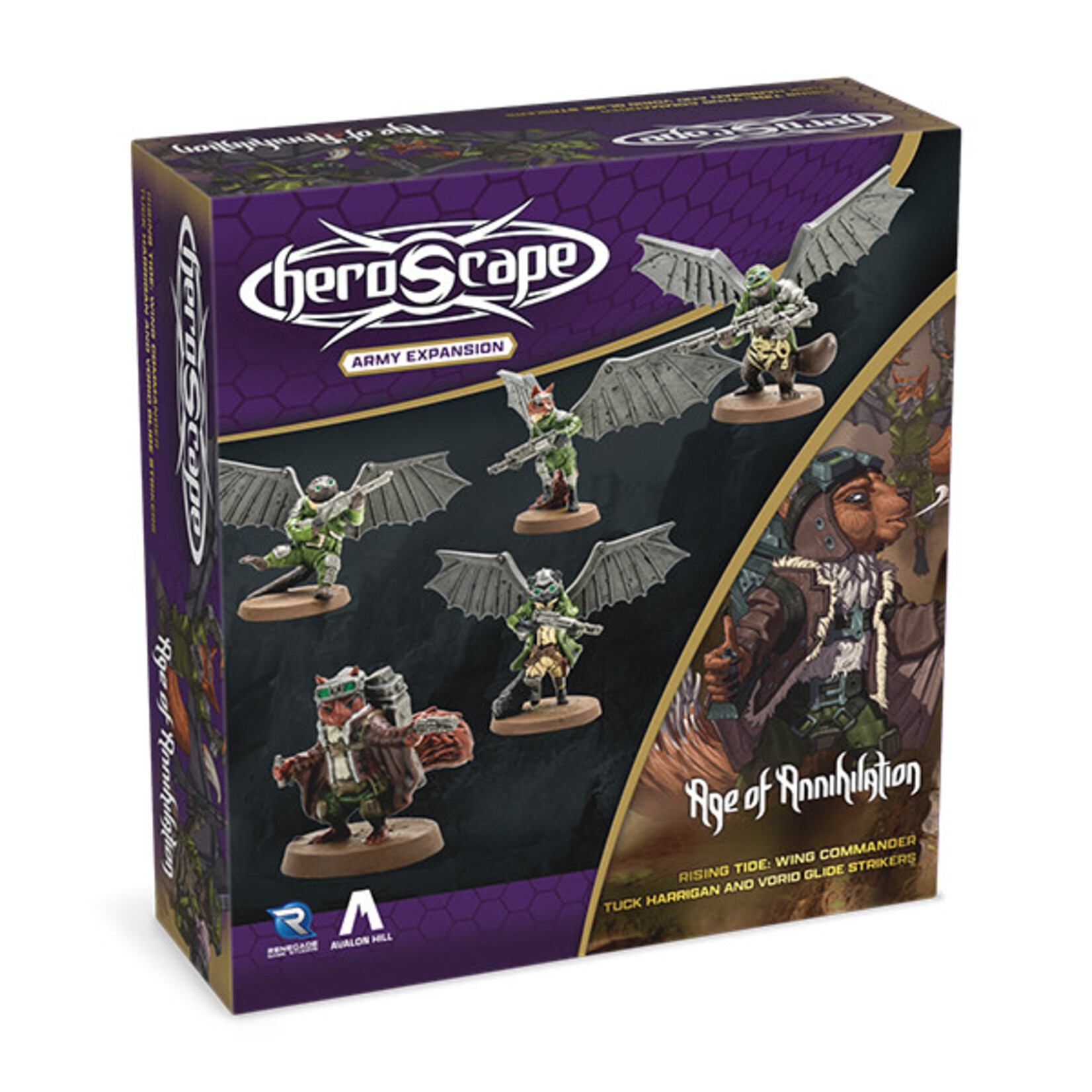 Renegade Game Studios Heroscape: Army Expansion - Rising Tide: Wing Commander Tuck Harrigan and Vorid Glide Strikers
