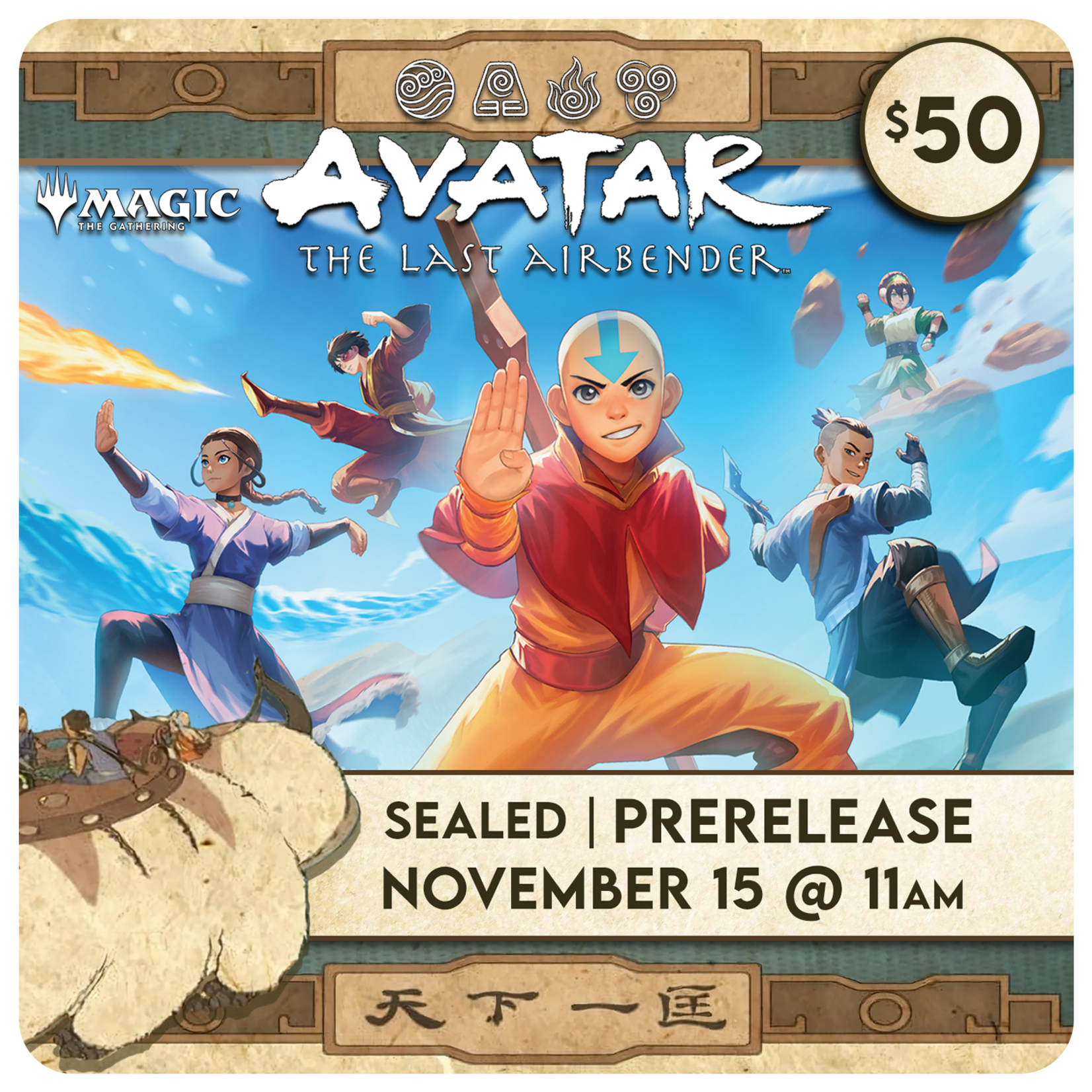 Magic: the Gathering Events 11/15 Saturday @ 11 AM - Magic x Avatar: the Last Airbender Pre-Release -