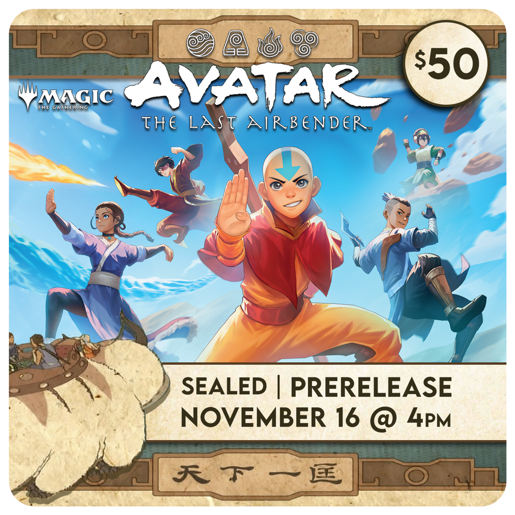 Magic: the Gathering Events 11/16 Sunday @ 4 PM - Magic x Avatar: the Last Airbender Pre-Release -