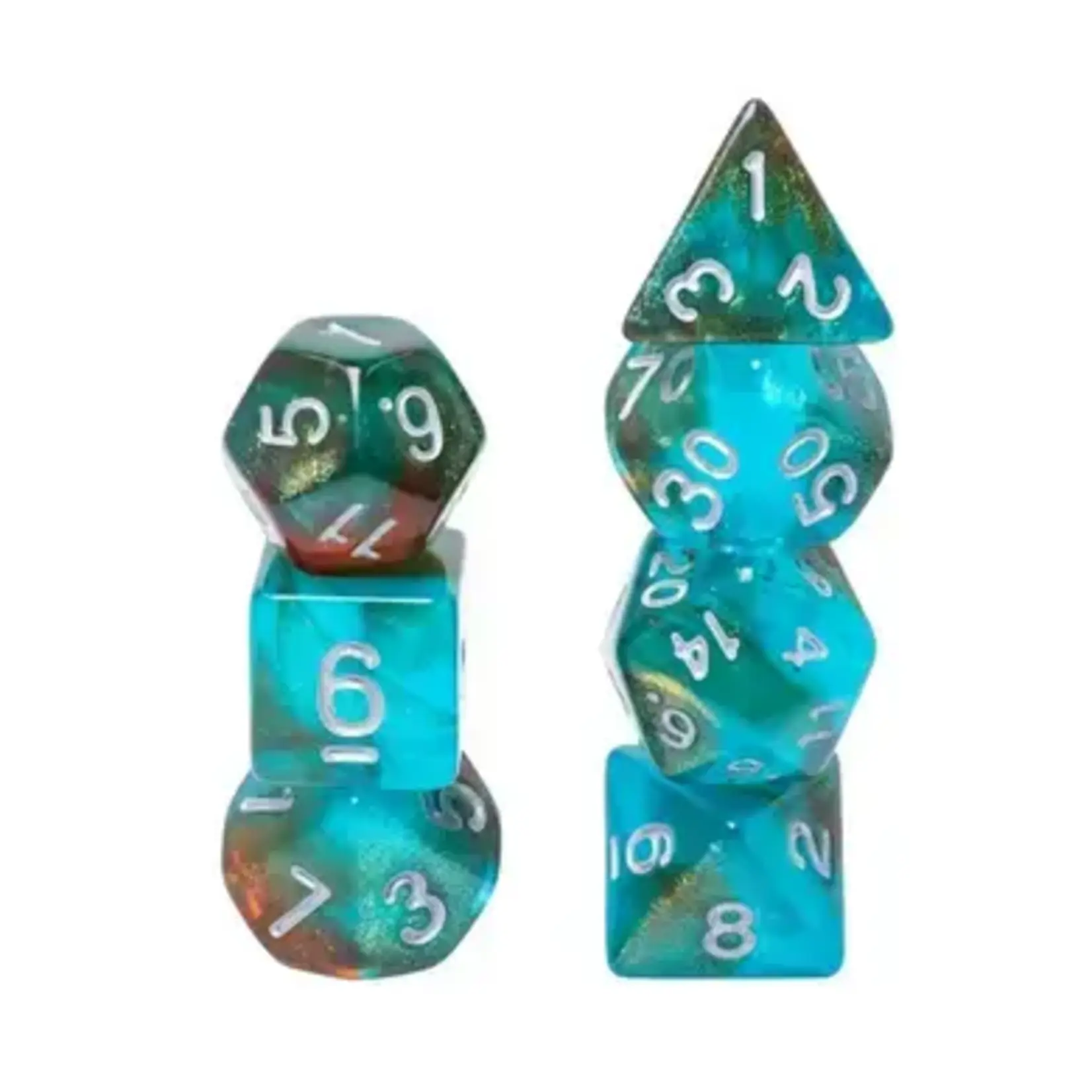Foam Brain Games Dice : Glow in the Dark Blue Galaxy Rpg Dice Set Foam Brain Games