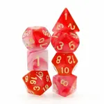 Foam Brain Games Dice :   Red Silk Translucent Rpg Dice Set Foam Brain Games