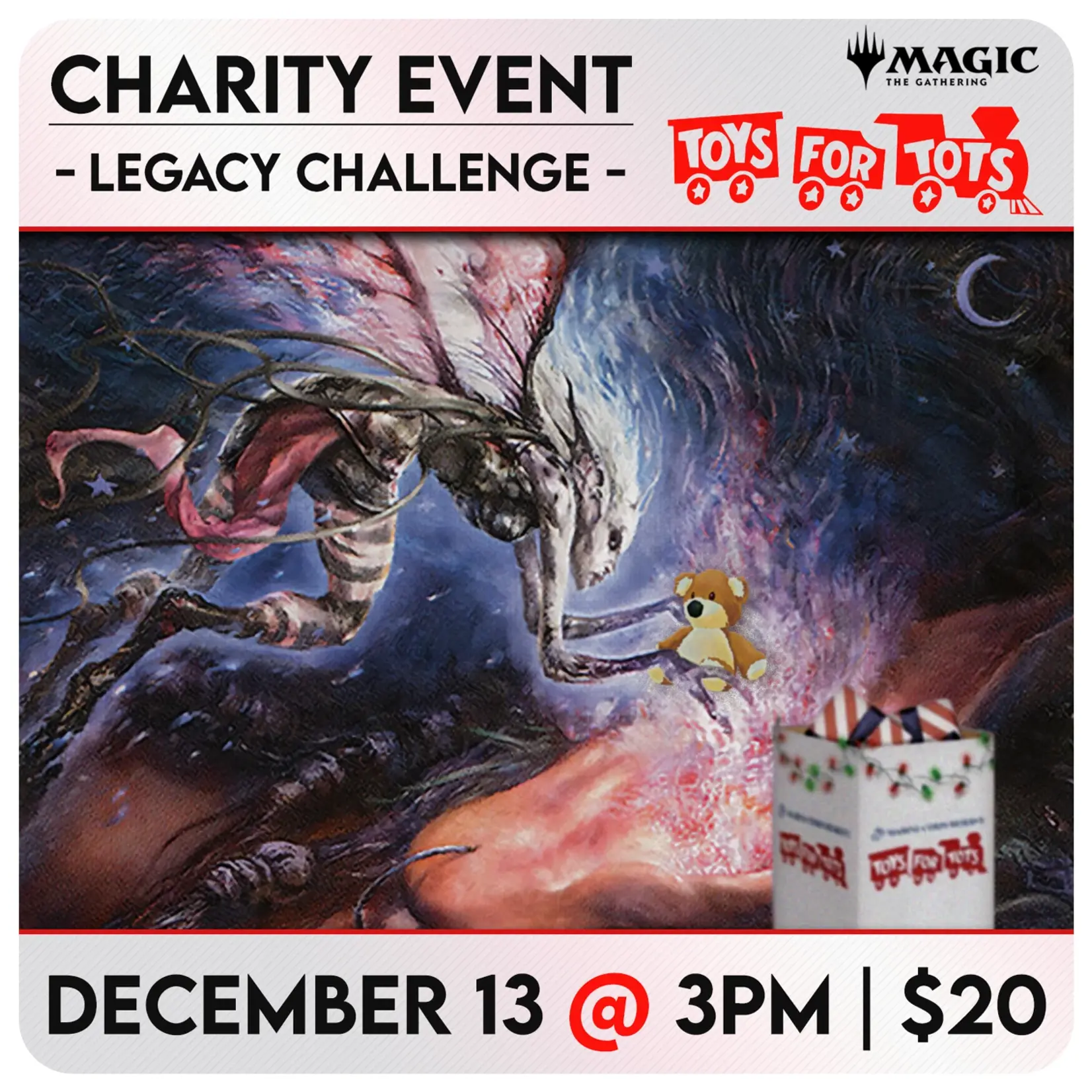 Magic: the Gathering Events 12/13 Saturday @ 3 PM - Magic Charity Legacy Challenge - Toys for Tots 2025