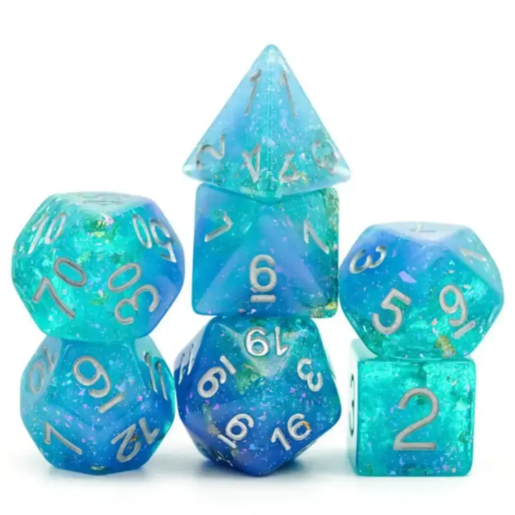 Foam Brain Games Blue & Green Seabed Treasure Rpg Dice Set Foam Brain Games