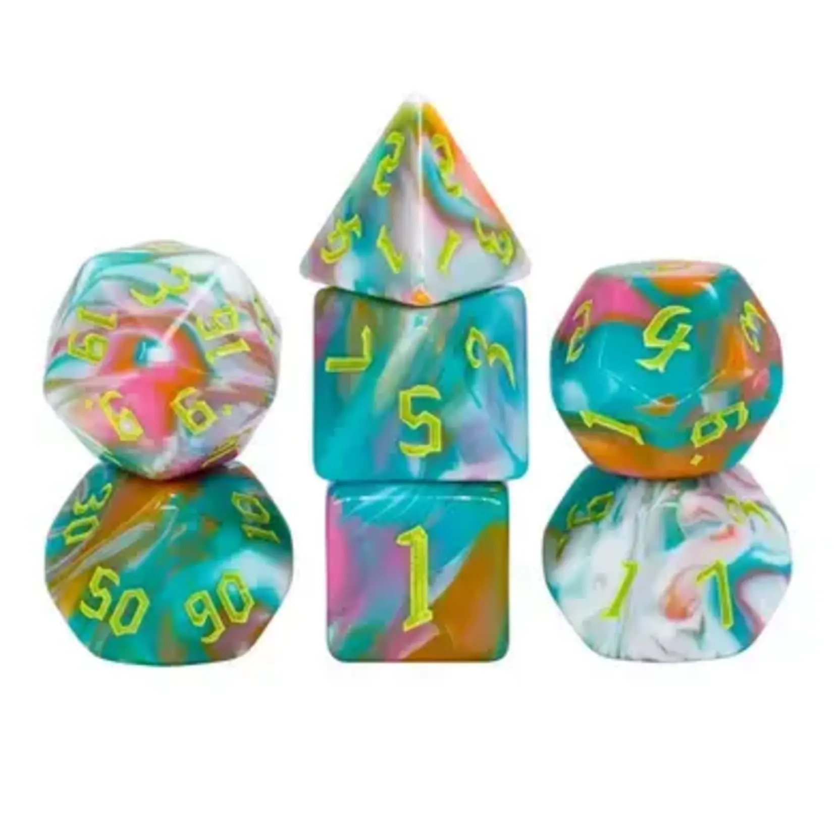 Foam Brain Games Teal Sunrise Rpg Dice Set Foam Brain Games