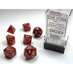 Chessex CHX 27504 Glitter Ruby / Gold Polyhedral 7-die Set