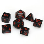 Chessex CHX 25418 Opaque Black / Red Polyhedral 7-die Set