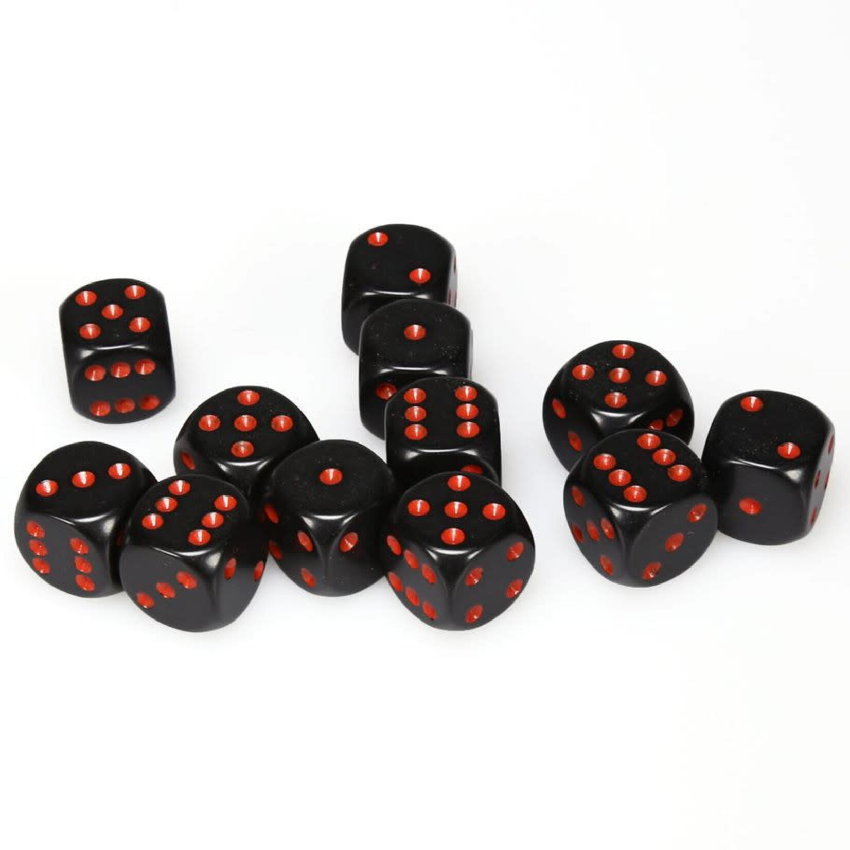 Chessex CHX 25618 Opaque Black Red 16mm (12d6)
