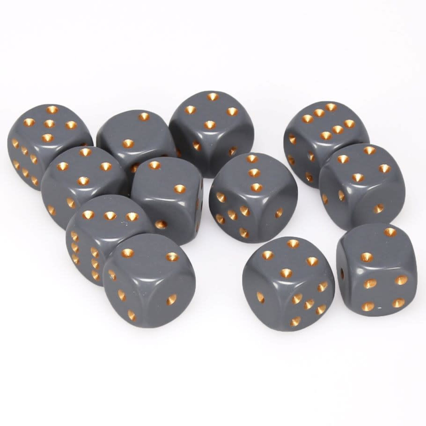 Chessex CHX 25620 Opaque Dark Grey / Copper 16mm (12d6)