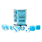 Chessex CHX 26665  Gemini Luminary Pearl Turquoise-White / Blue 16mm (12d6)