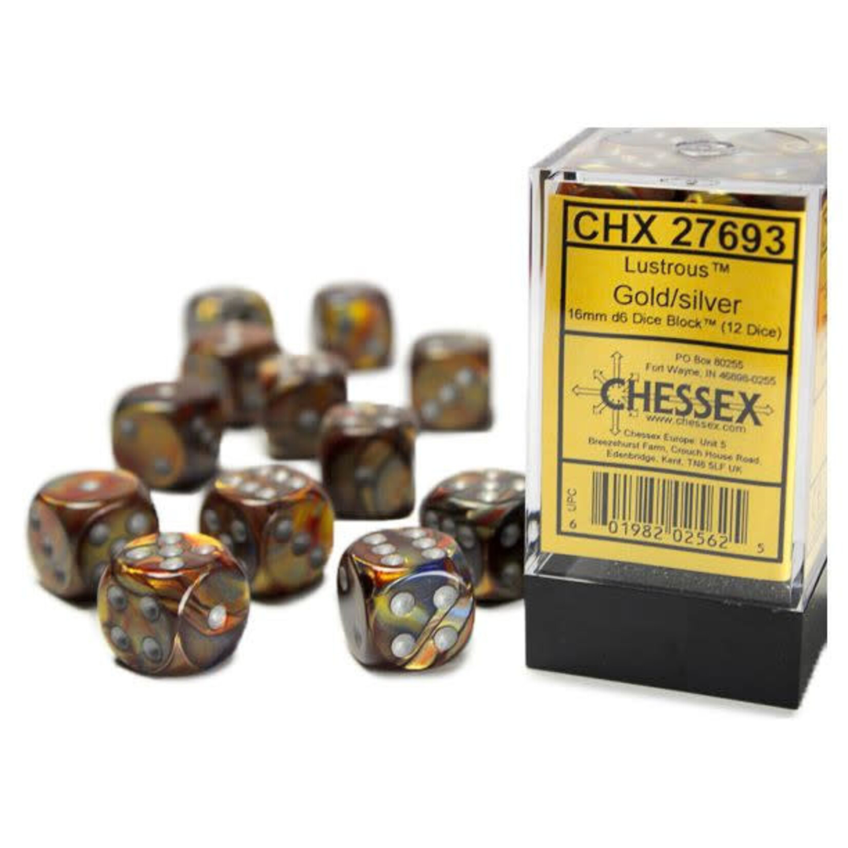 Chessex CHX 27693 Lustrous Gold / Silver 16mm (12d6)