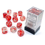 Chessex CHX 27754 Nebula Luminary Red / Silver  16mm (12d6)