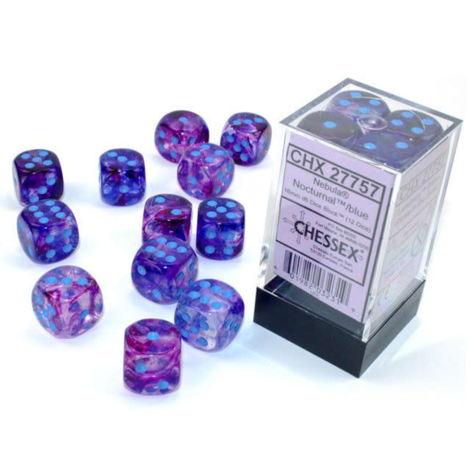 Chessex CHX 27757 Nebula Luminary Nocturnal / Blue 16mm (12d6)