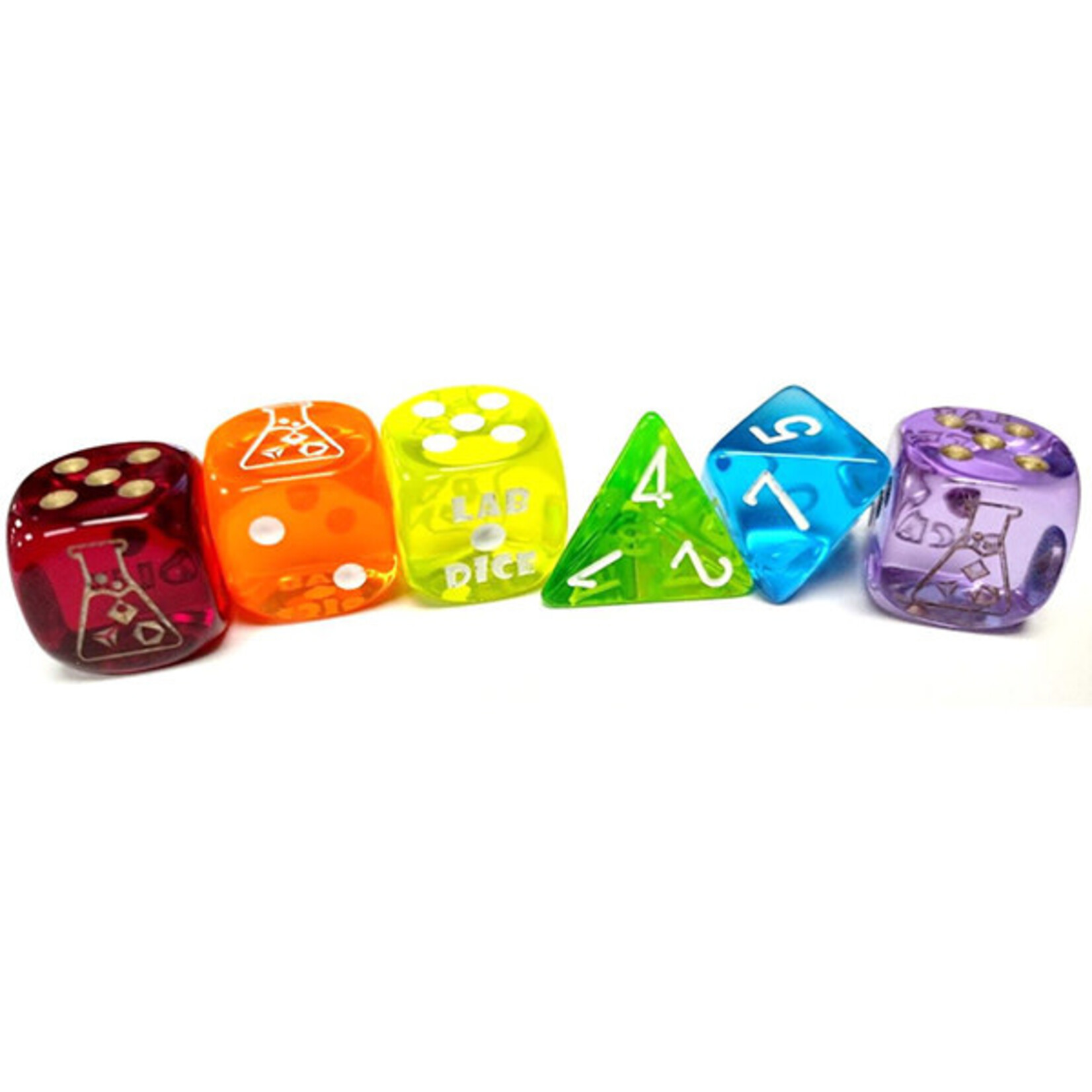 Chessex CHX 30058 Translucent Crimson / Gold Polyhedral 7-die Set