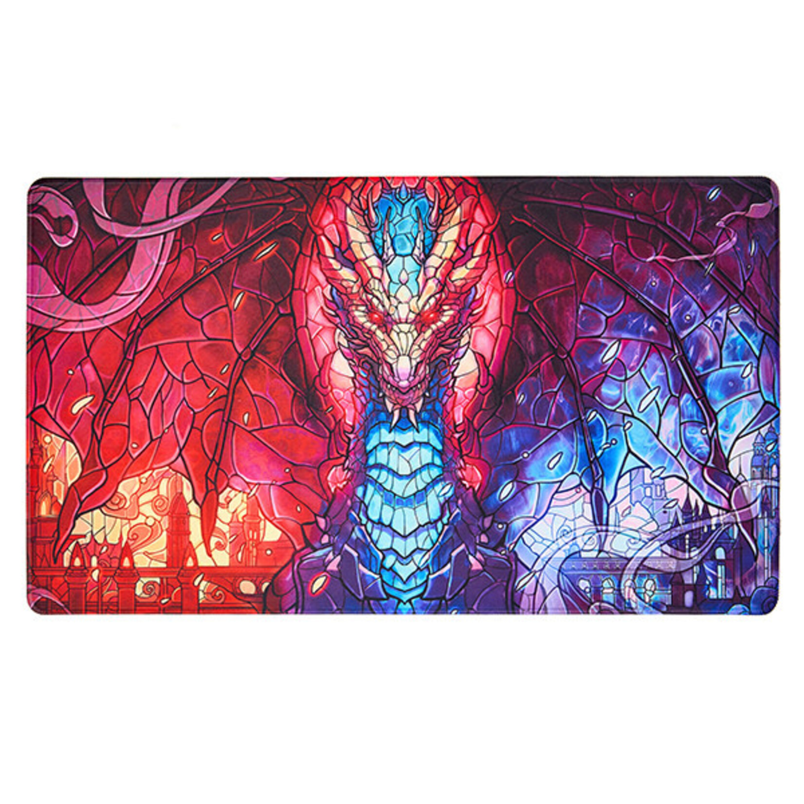 Arcane Fortress Playmat :  Stained Glass (Fire & Ice Dragon) Arcane Fortress