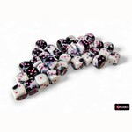 Chessex CHX26869 GEMINI 12MM 36 D6 BLACK-WHITE WITH PINK