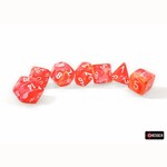 Chessex CHX27553 FESTIVE POLYHEDRAL DAHLIA WITH WHITE LUMINARY 7-DIE SET