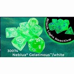 Chessex CHX30074  NEBULA GELATINOUS WITH WHITE 7CT LAB DICE (SERIES 9)
