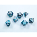 Chessex CHX 20654 7-Die Set Mini Gemini: Steel-Teal/White