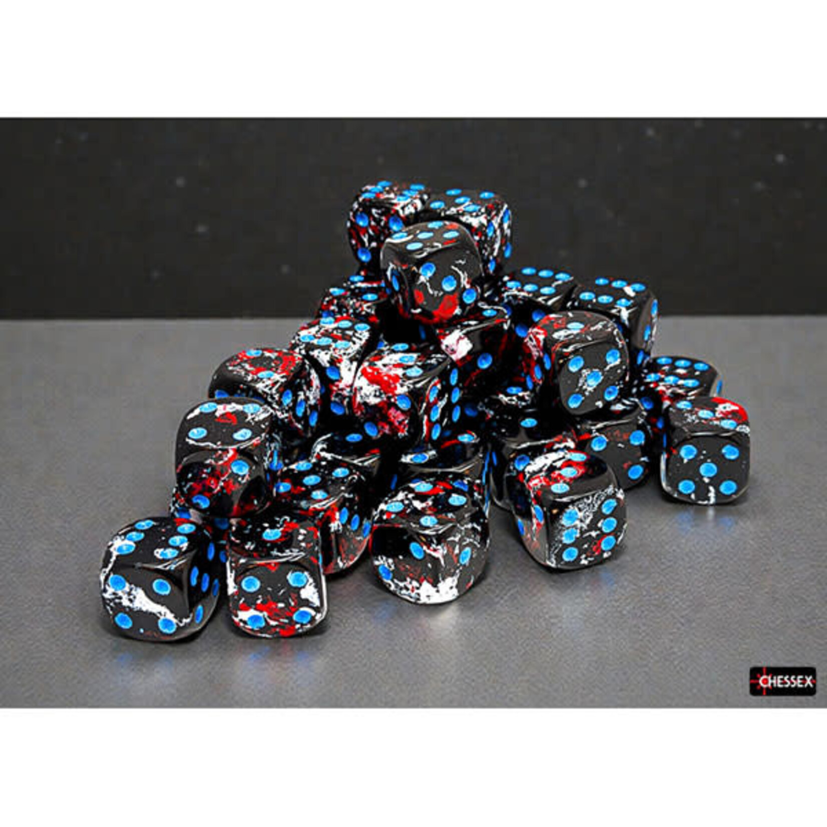 Chessex CHX24808 12mm 36d6 Brush Dice: Dark Side