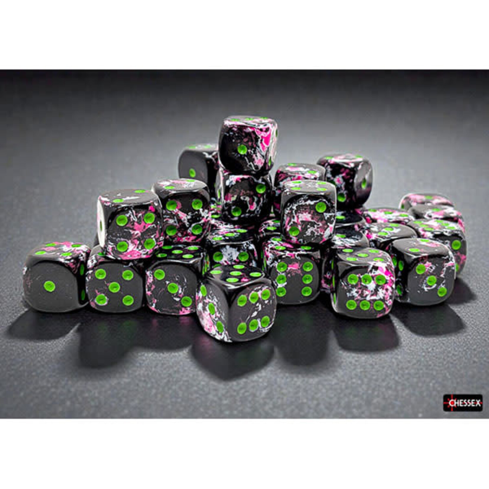 Chessex CHX24814 12mm 36d6 Brush Dice: Paintball