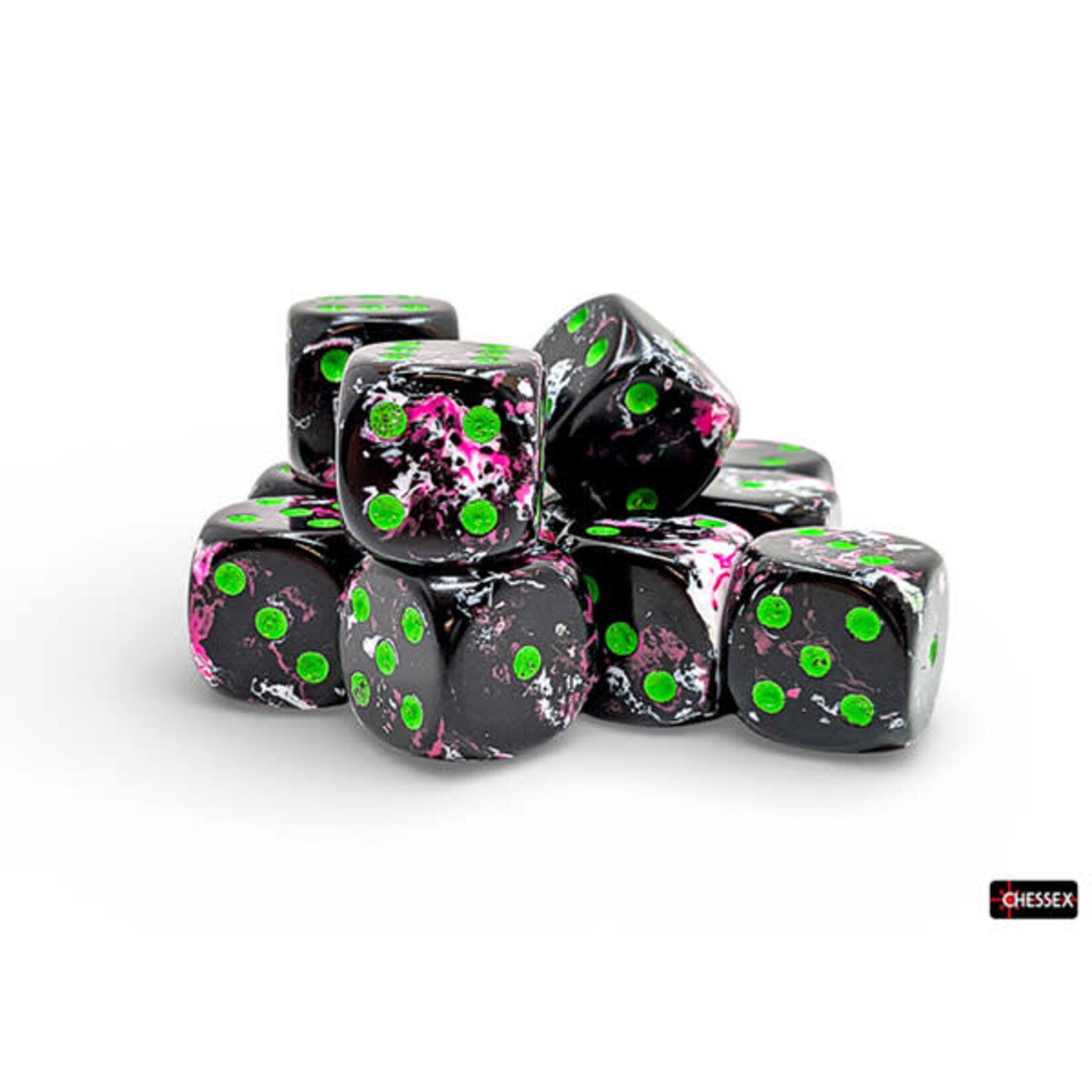 Chessex CHX24614 - 16mm 12d6 Brush Dice: Paintball