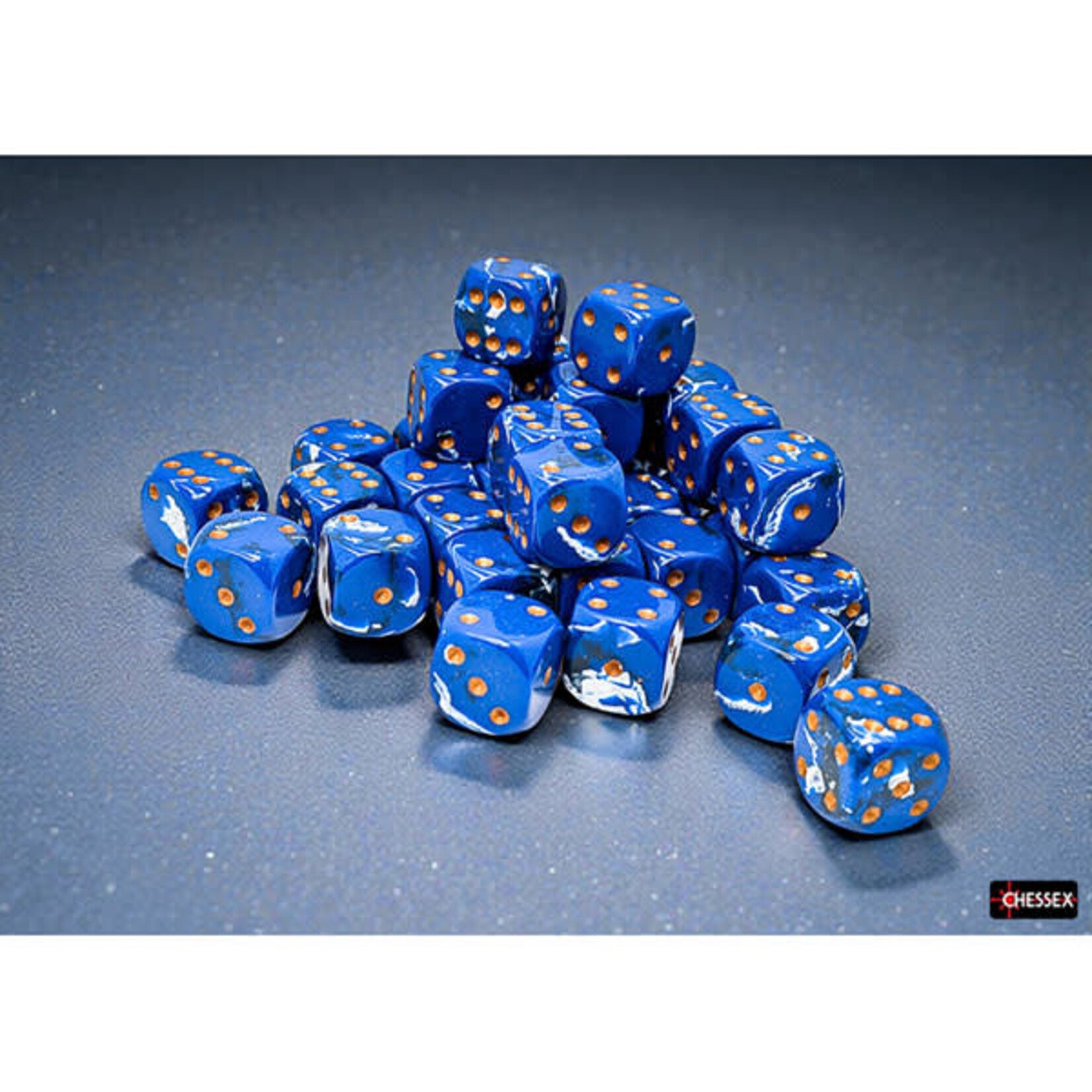 Chessex CHX24806 12mm 36d6 Brush Dice: Wavebreak