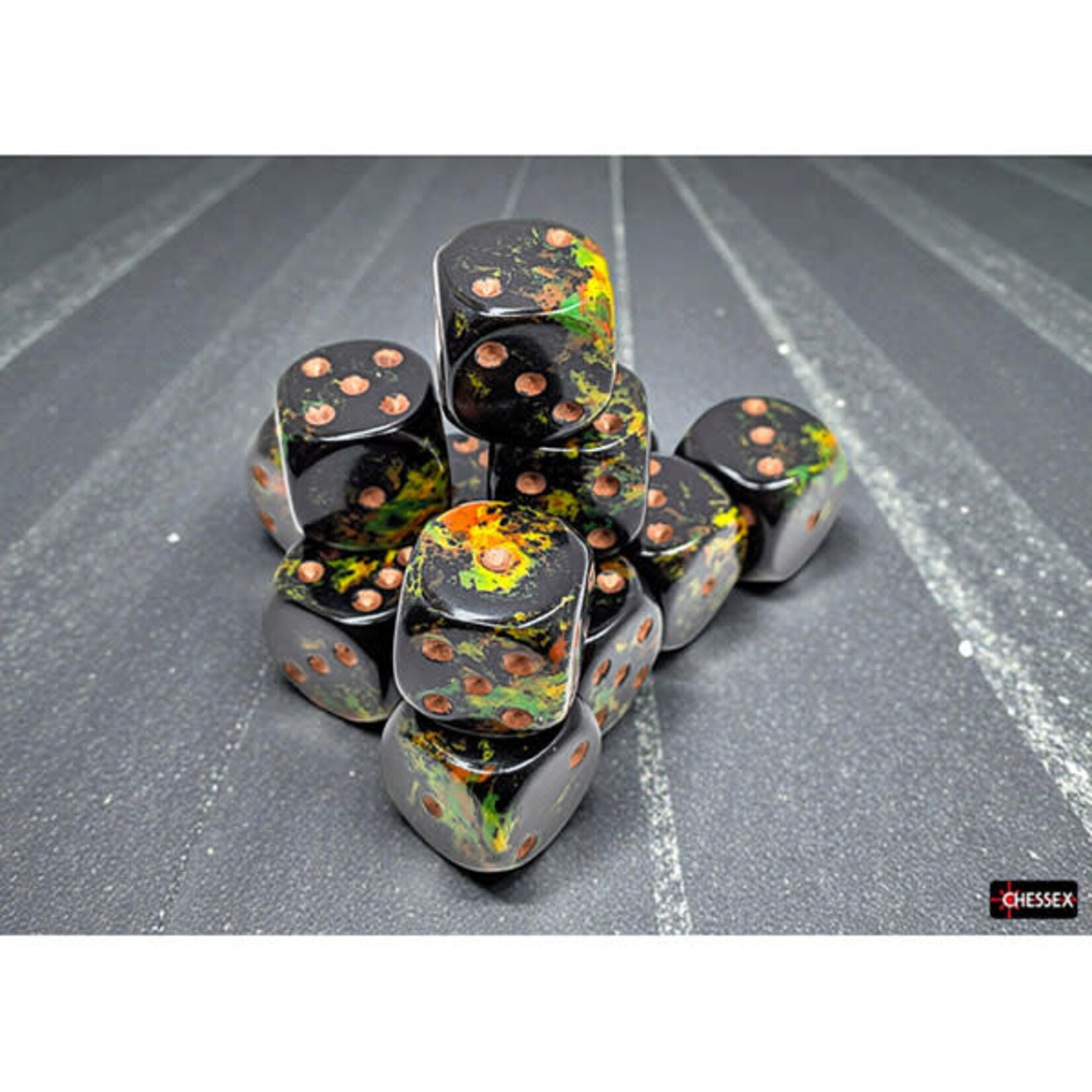 Chessex CHX24605 - 16mm 12d6 Brush Dice: Deep Forest