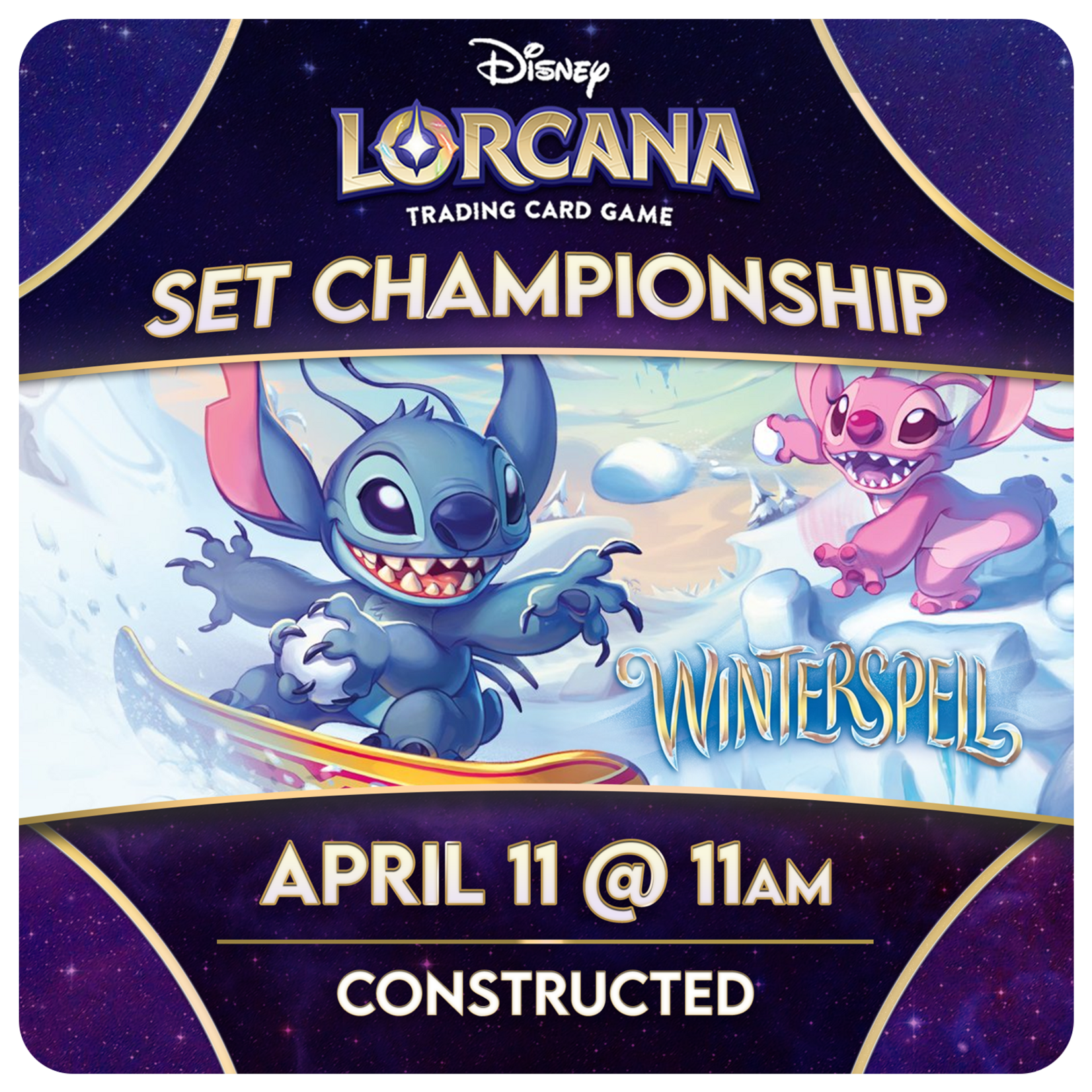 Lorcana Events 04/11 Saturday @ 11 AM Lorcana Winterspell Set Championship