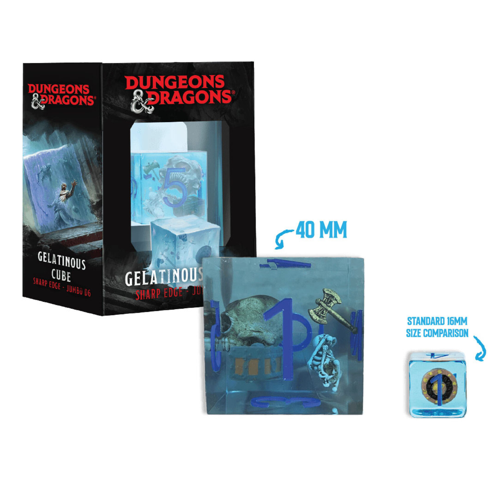 Dice : 40mm d6 D&D Jumbo Inclusion: Gelatinous Cube