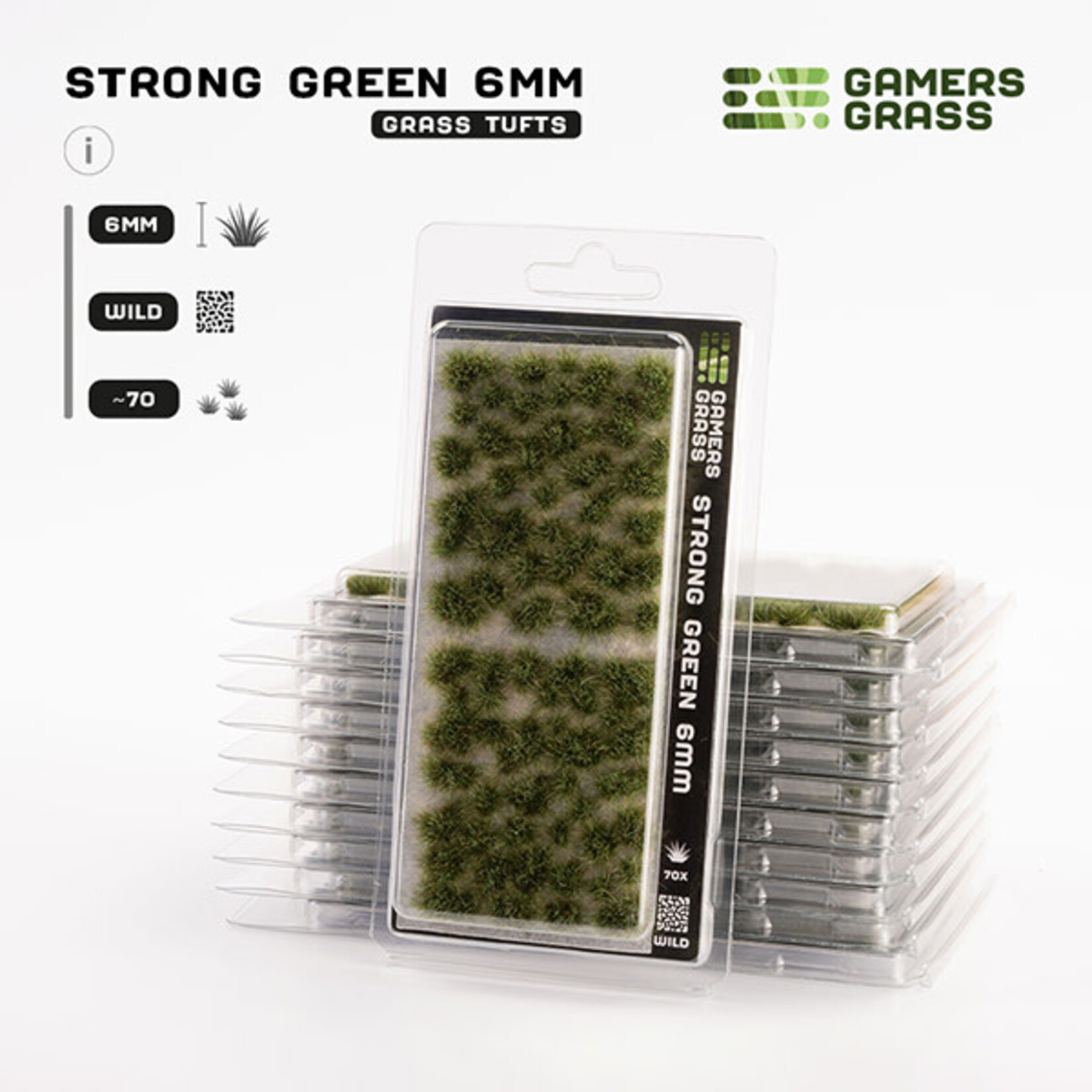 Gamers Grass Tufts: Tufts- Strong Green 6mm- Wild