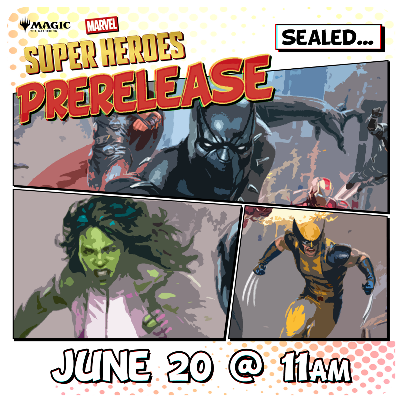 Magic: the Gathering Events 06/20 Saturday @ 11 AM - Magic x Marvel Super Heroes Pre-Release [Sealed]