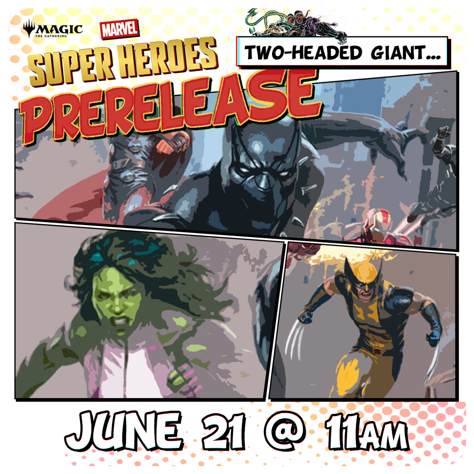 Magic: the Gathering Events 06/21 Sunday @ 11 AM - Magic x Marvel Super Heroes Pre-Release [Sealed 2HG]
