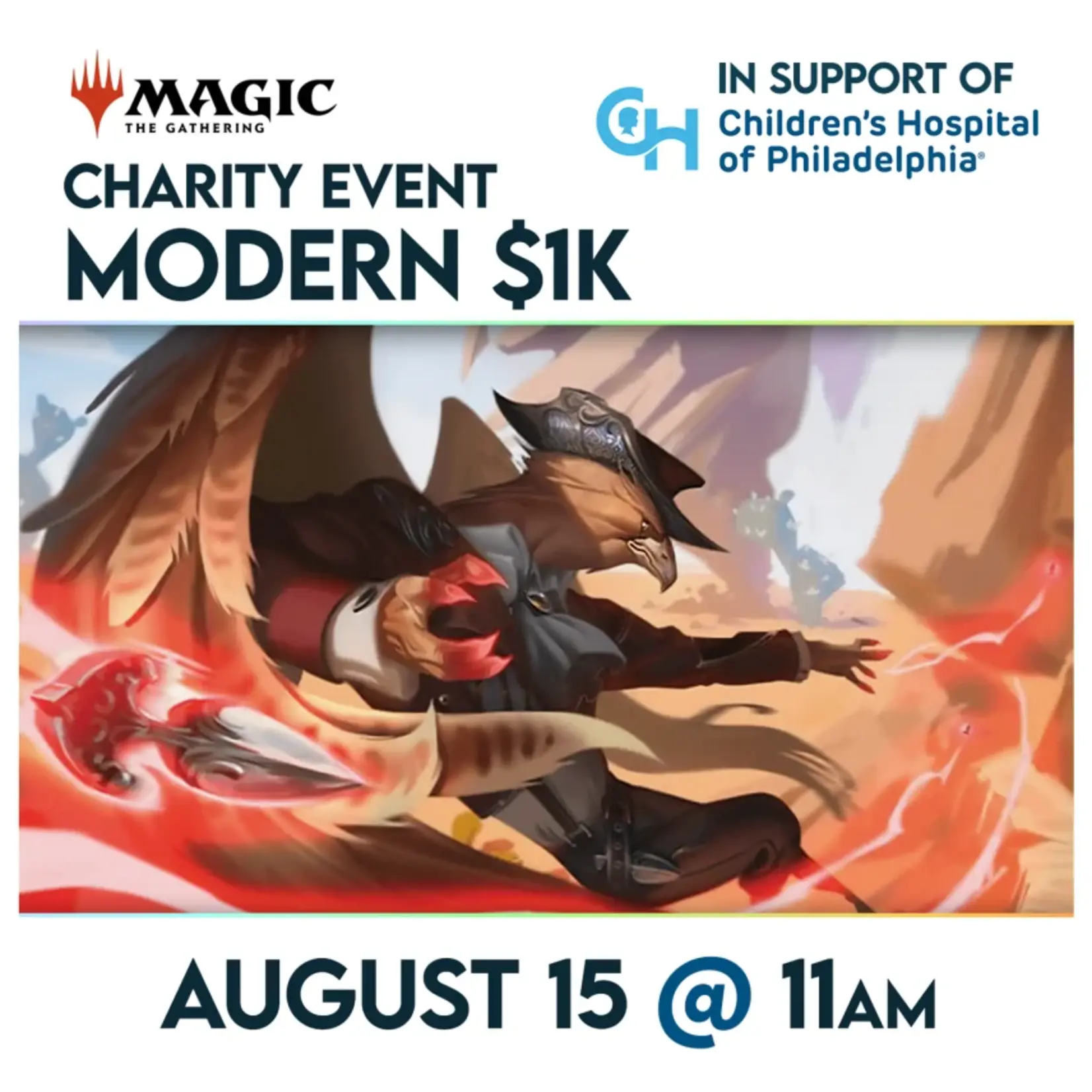 Magic: the Gathering Events 08/15 Saturday @ 11 AM - CHOP Charity Event - Modern $1k