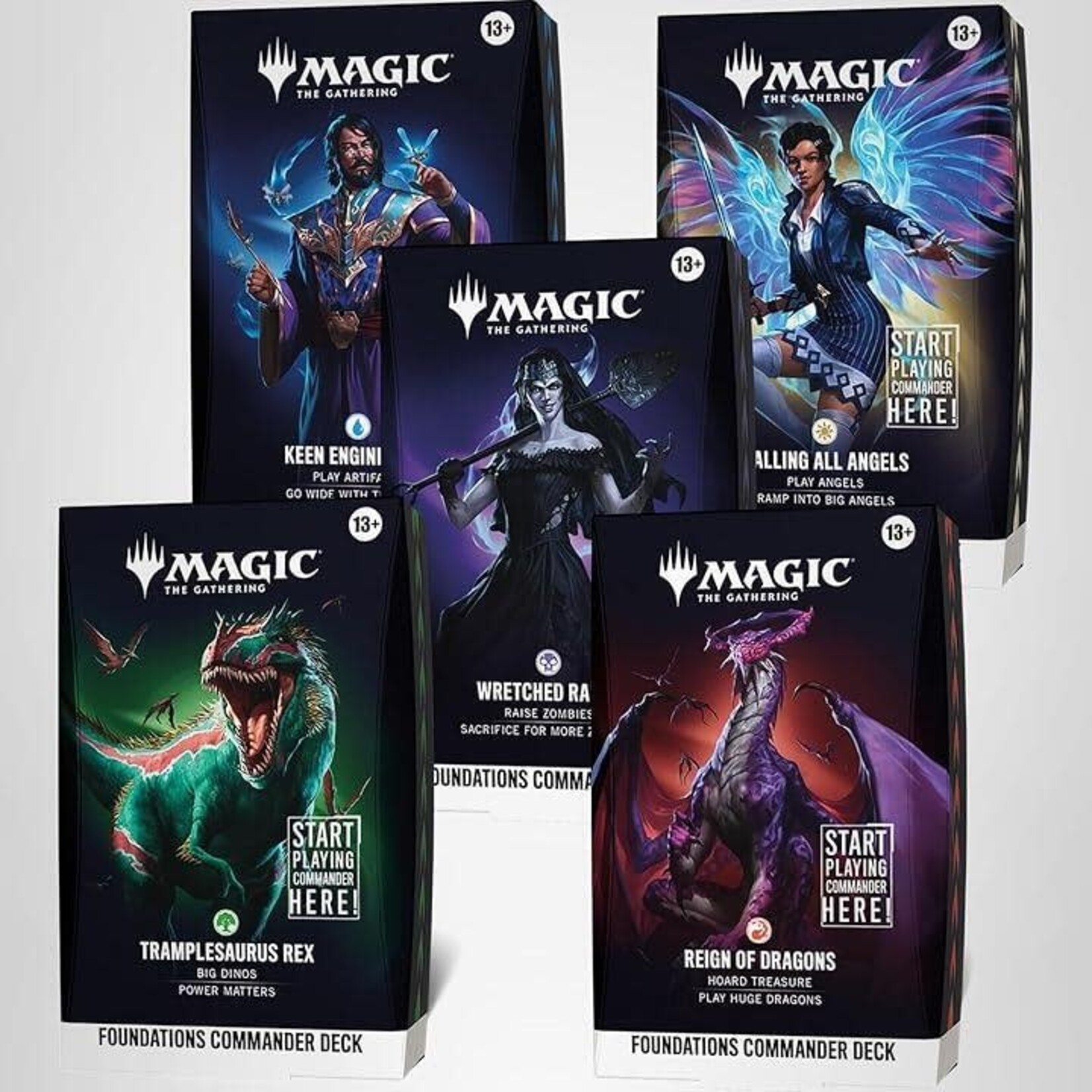 Wizards of the Coast Magic: The Gathering: Foundations - Commander Deck Case [Set of 5]