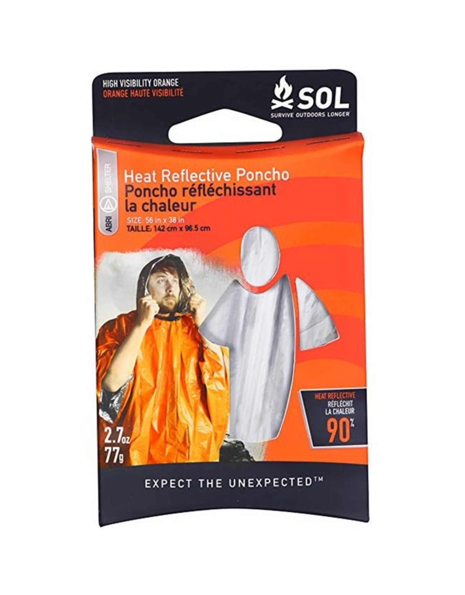 SURVIVE OUTDOORS LONGER HEAT REFLECTIVE PONCHO