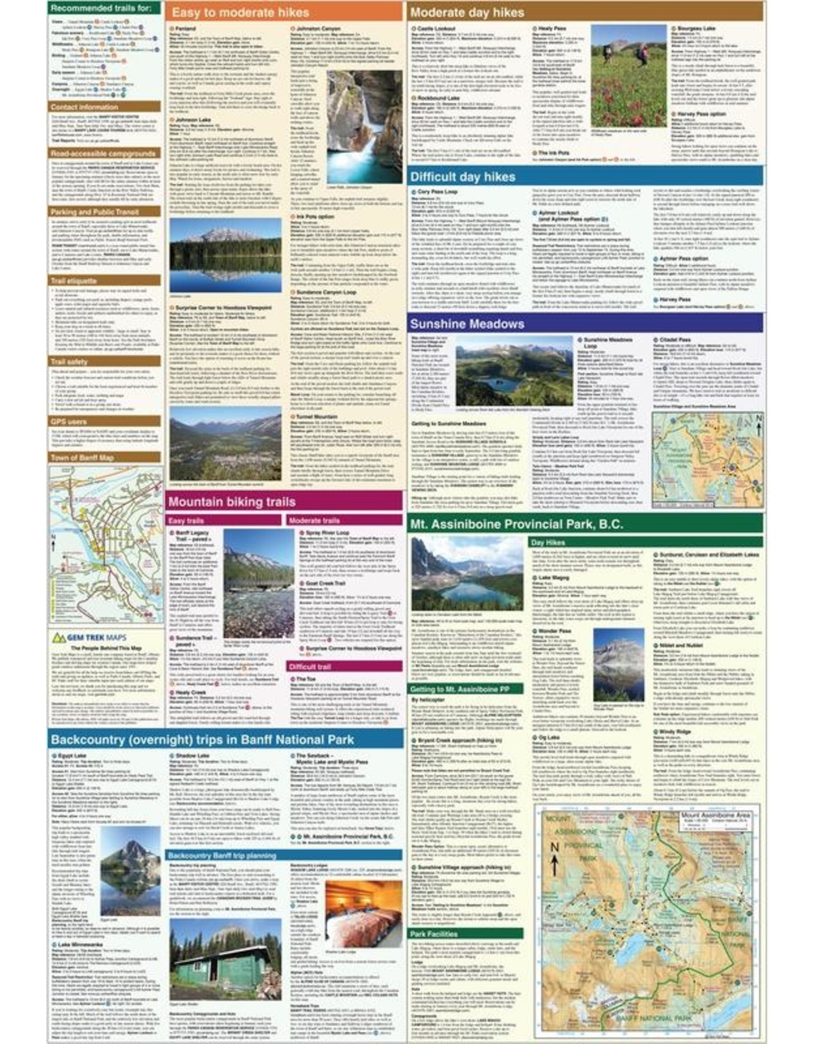 MAP GEM TREK  BANFF AND MT.ASSINIBOINE