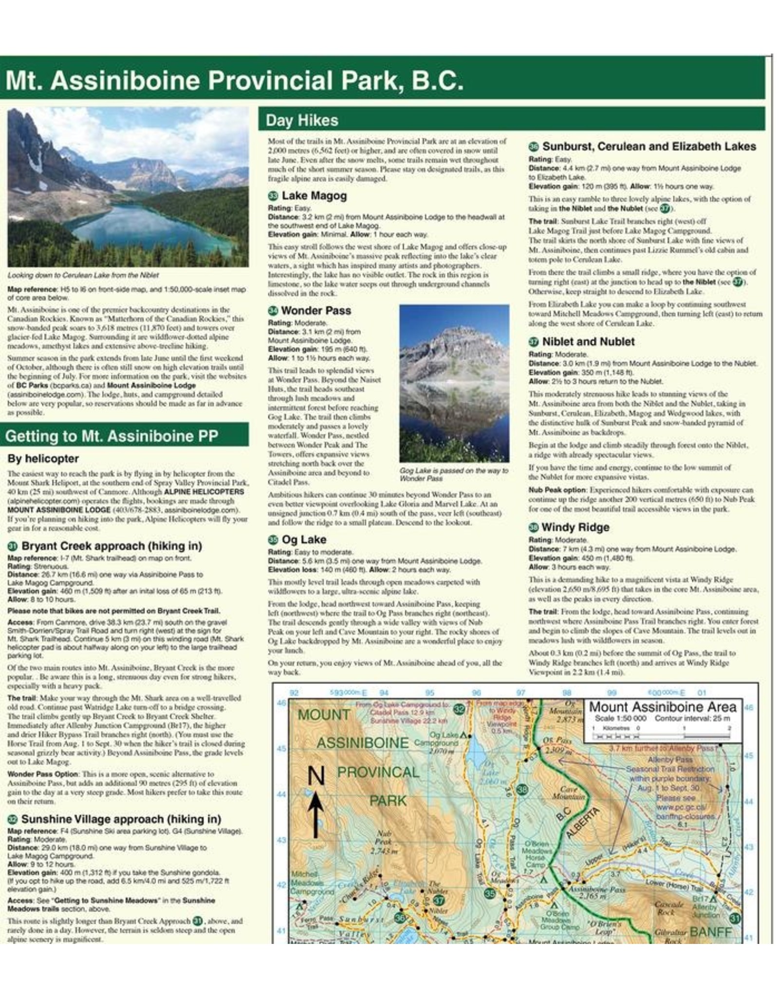 MAP GEM TREK  BANFF AND MT.ASSINIBOINE