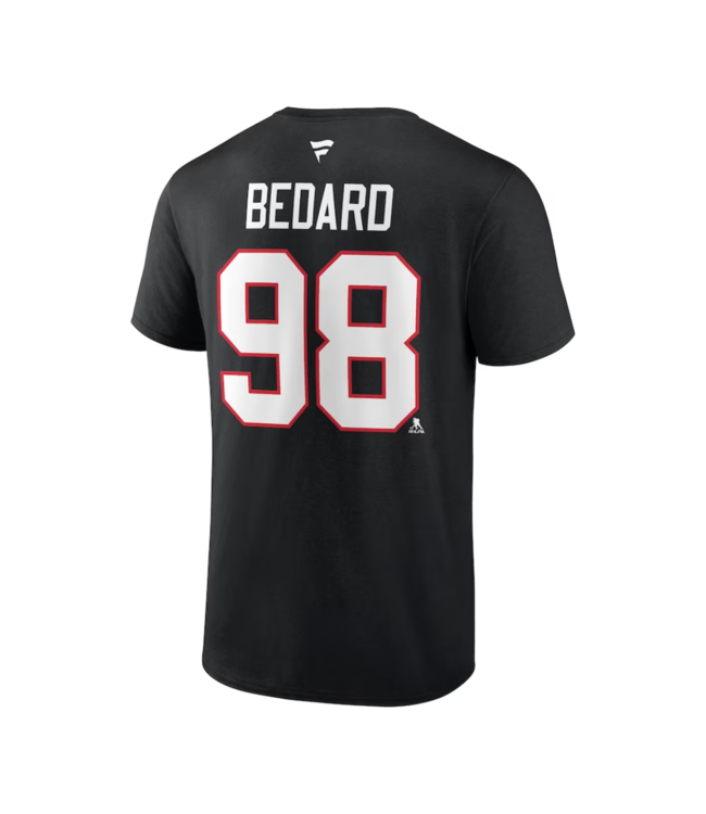 CONNOR BEDARD CHICHAGO BLACKHAWKS BLACK T-SHIRT
